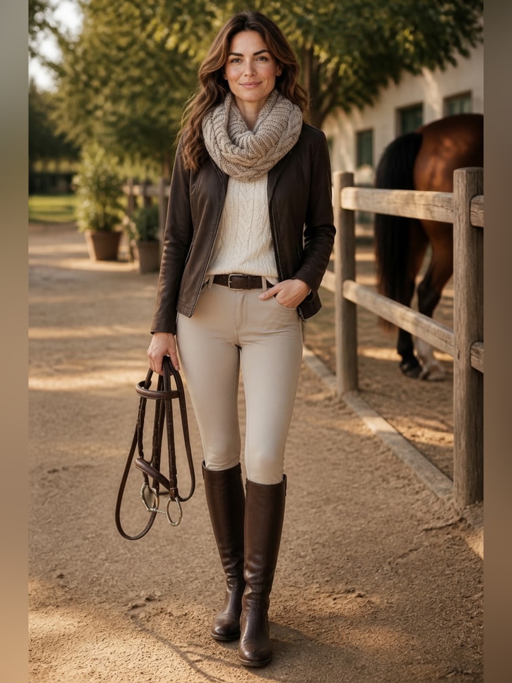 Asmar Equestrian Wool Blend Neck Warmer Cable Knit Horses Riding